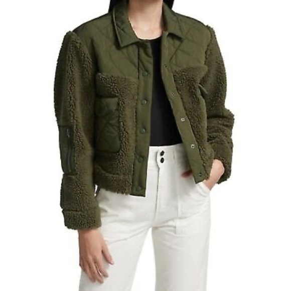 NWT Rails Womens Peyton Quilted Mixed Media Teddy Coat Jacket - Picture 2 of 11